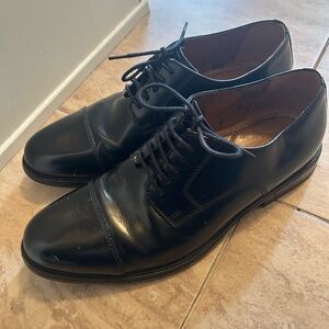 Men’s Classic Bostonian First Flex Black Leather Cap Toe Oxford Shoes •Size 9